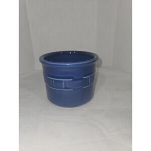 Longaberger Pottery Woven Traditions Cornflower Blue 1 Pint Salt Crock